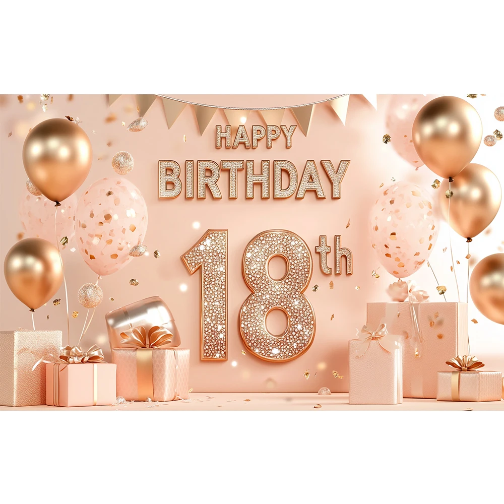 Hintergrund zum 18. Alles Gute zum Geburtstag, Prost auf 18 Jahre, Banner, Ballon-Hintergrund, Mädchen-Geburtstagsdekoration, Frauen-Geburtstagsparty-Dekoration – Detail 7