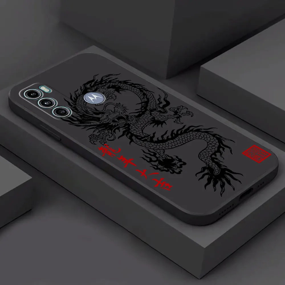 TPU Weiche Handyhülle für Motorola Moto G31 G51 G60 G32 G30 G22 G52 G53 G71 G72 G73 G60s G50 Chinesischer Drache Luxus Shell Cover – Detail 3