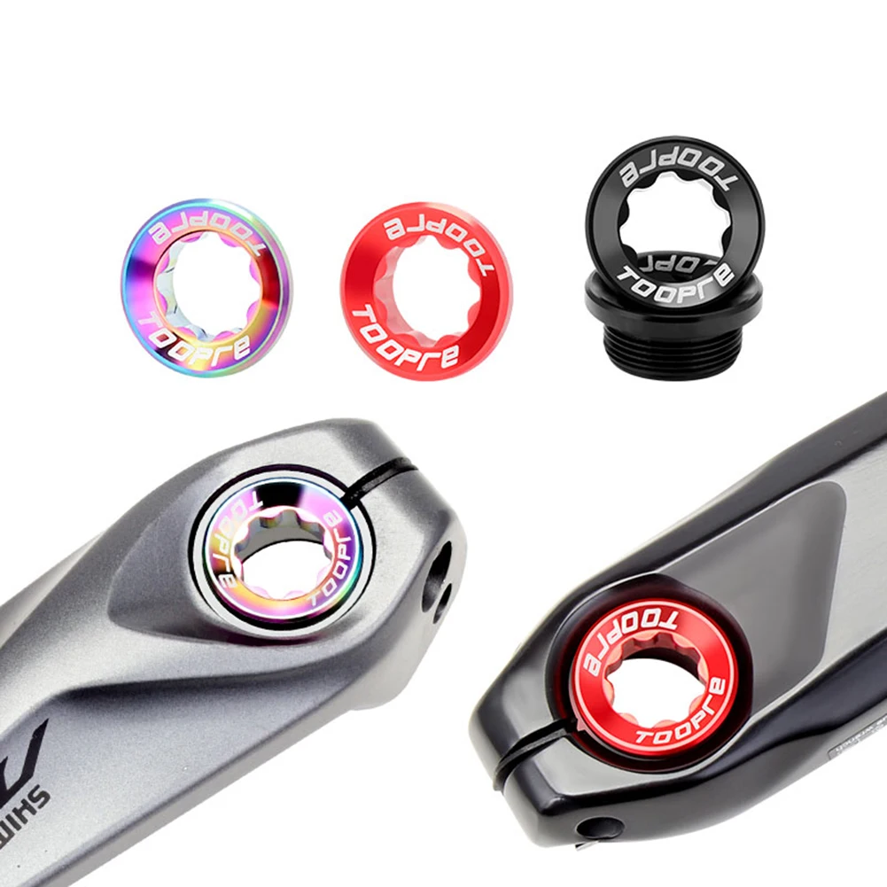 TOOPRE Mountain Bike Crank Cover Screws CAP CNC Aluminum Alloy M20x8mm BB Bottom Bracket Fixing Bolt Crankset Protective Case mountain bike crank cover