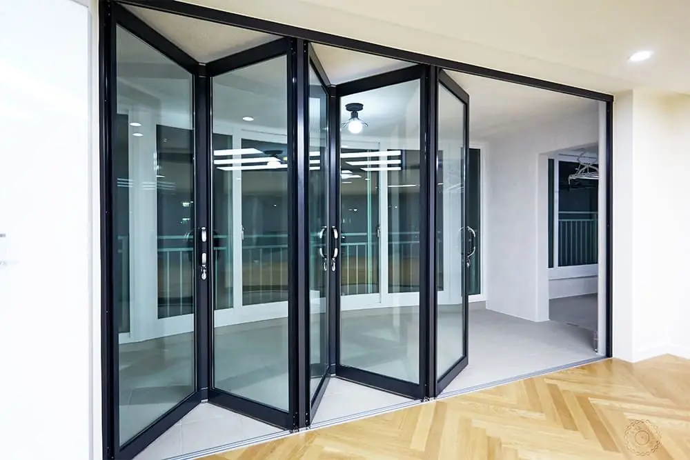 DN Modern Aluminum Folding Door High Strength Aluminum Alloy Rust Proof and Durable Perfect for Home Office Balcony Bifold Doors