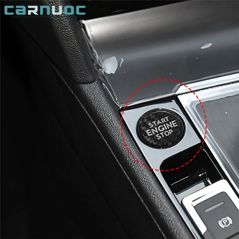 

Нажимная кнопка для запуска двигателя из углеродного волокна для Volkswagen Touareg L 2017-2021, наклейки для крышки автомобильного интерьера, декоративные аксессуары