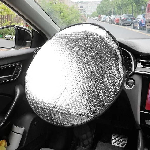 Car Steering Wheel Sun Shade Cover Universal Steer Wheel Sun Protection Heat Reflective Cover Protector Cover Interior Parts 5