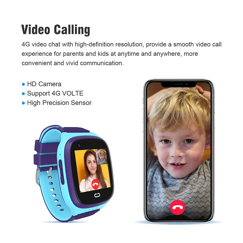 4G Kids Smart Watch GPS Tracker Video Call With Wifi SOS HD Touch