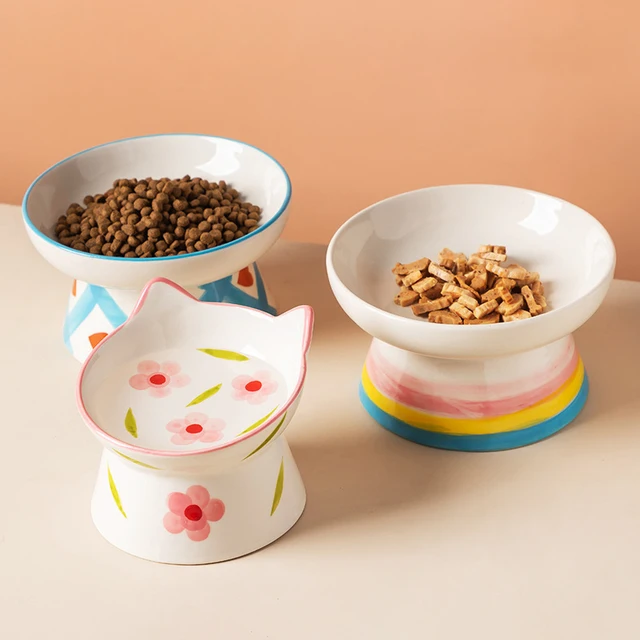 Cat Elevated Ceramic Bowl Pet Food Water Snack Bowls Small Dogs Drinking Eating Feeder Accessories Cat Elevated Ceramic Bowl Pet Food Water Snack Bowls Small Dogs Drinking Eating Feeder Accessories