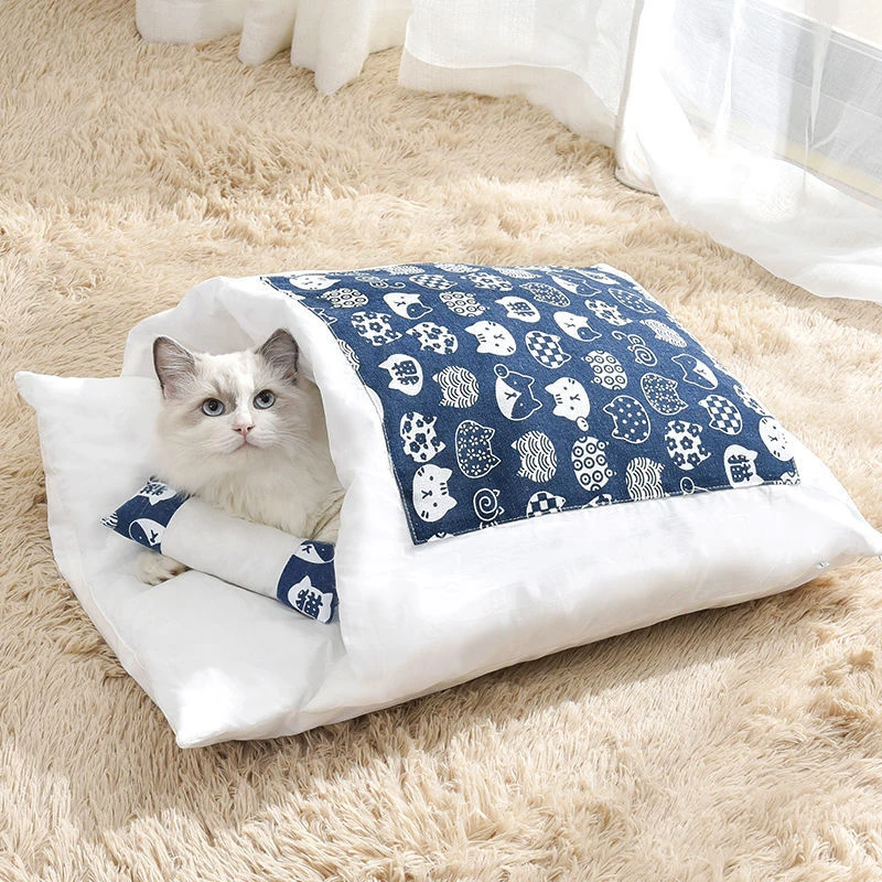 Winter Warm Cat Sleeping Bag Bed House Cats Nest Cushion Sleeping