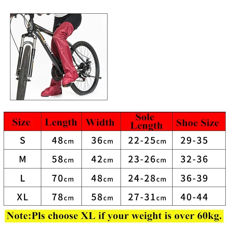Description Picture 2 of itemPVC Waterproof Knee Length Rain Pants Men Women Outdoor Hiking Camping Riding Waterproof Wading Pants Leg Cover Shoes Covers