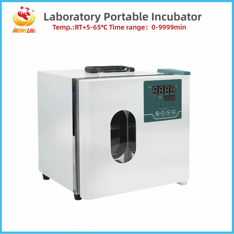 Portable Dry Bath Incubator IKEME Laboratory Portable Incubator 9.2L Biological Microbiology Bacteria Thermostatic Heating Cooled Incubator Lab Equipment