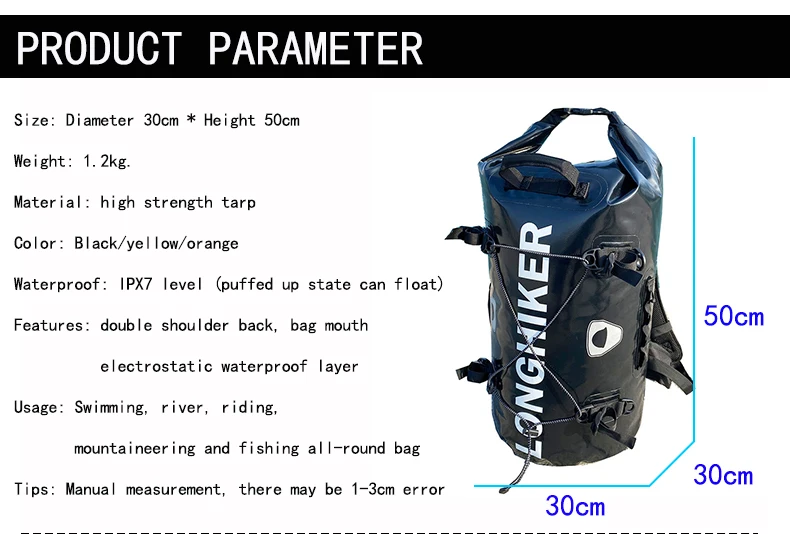 Outdoor Waterproof Dry Bag Backpack 30L - The Backpack Shop UK
