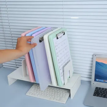 Portablocco con scomparto portaoggetti, formato A4, lavagna con clip in metallo, adatto per scuole, uffici e aule