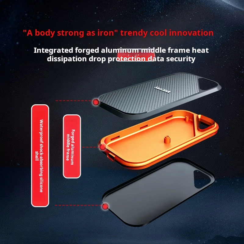 샌디스크 2TB NVMe 휴대용 SSD(PSSD), E81 익스트림 프로 에디션 SSD, 읽기 속도 2000MB/s, 휴대용 SSD