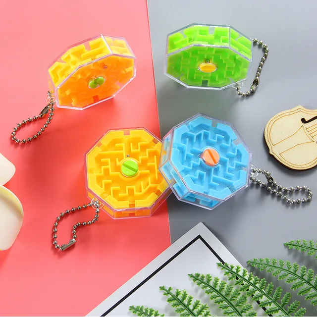3D Palm Puzzle Walking Ball Maze Toy Labyrinth Keychain Fun Brain Game Cube Challenge Toys Balance Educational Toys For Children 3