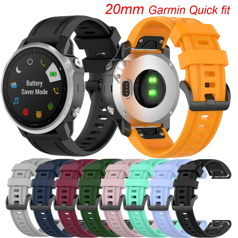 Essidi 20 Millimetri Fascia In Silicone Morbido Per Garmin Fenix 7S 6S Pro 5S Più Sport Delle Donne Degli Uomini Della Vigilanza Del Braccialetto Dell