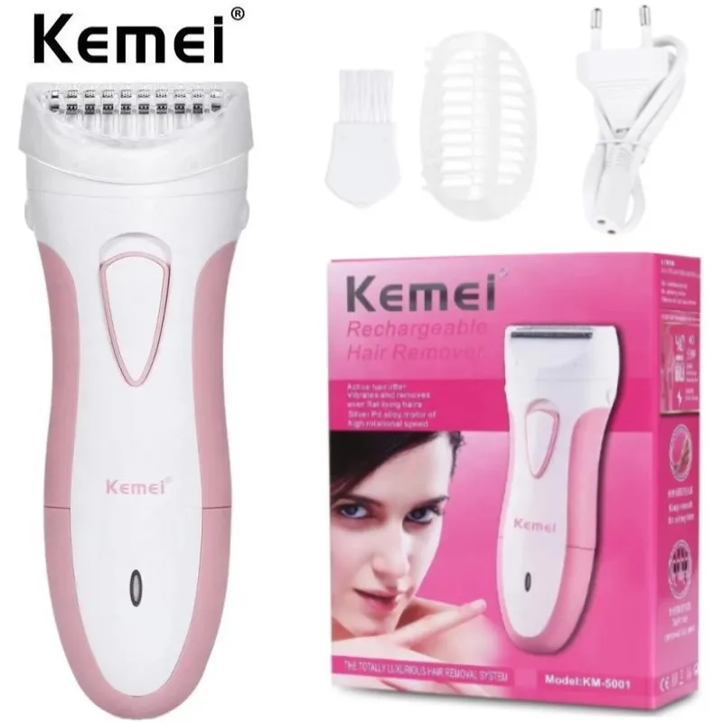 

Kemei KM-5001 Electric Lady Shaver Razor Haircut Epilator Arm Leg Armpit Body Hair Remover Trimmer Rechargable for Face Body