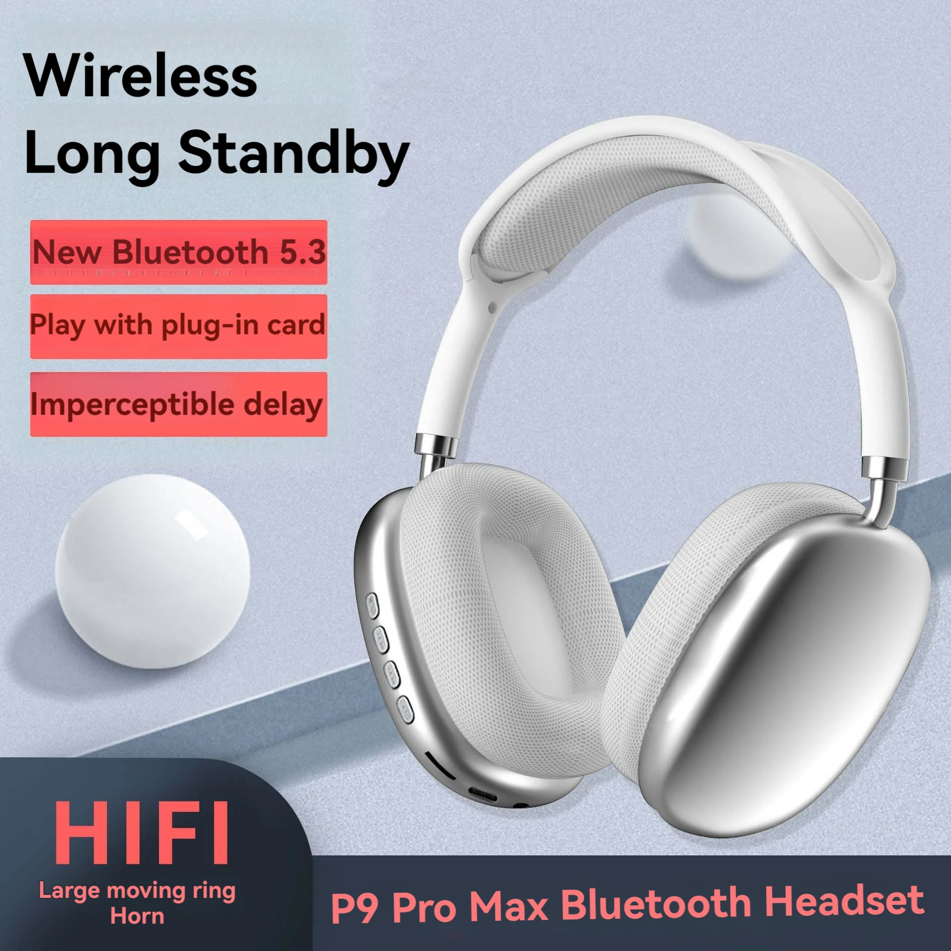 

Беспроводные Bluetooth-наушники P9 Pro Max с микрофоном и шумоподавлением