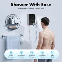 Chauffe-eau électrique instantané, chauffe-eau sans réservoir 6500W avec écran LED, mural avec douchette pour cuisine et salle de bain 5