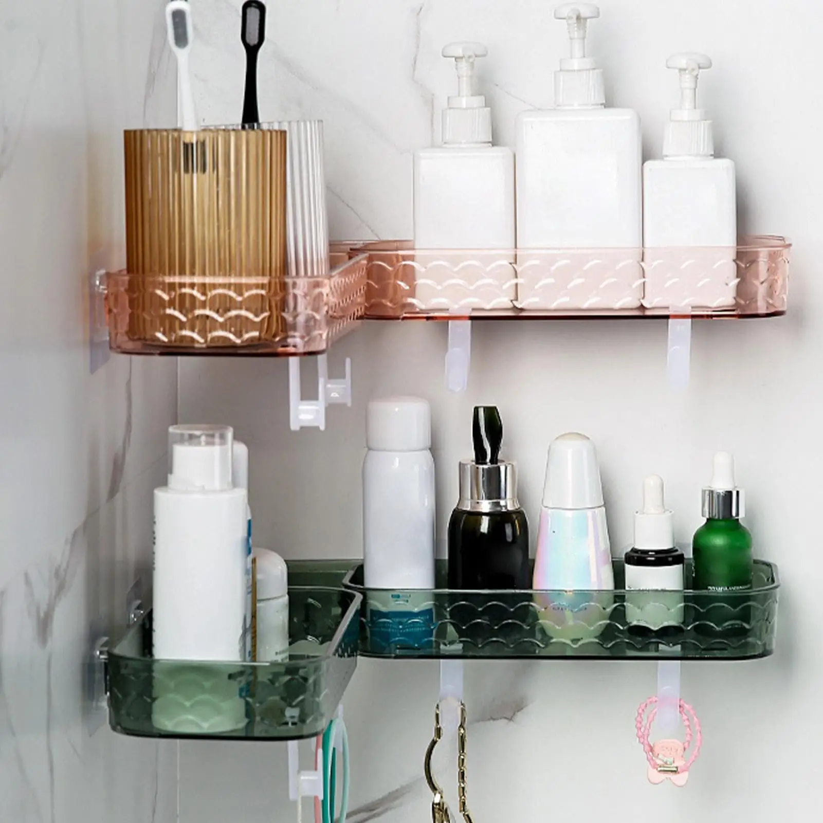 Corner Shelves For Shower Drainign Multifunctional Stable Holder Bathroom Storage Shelf For Routine Sink Hygiene Kitchen Home