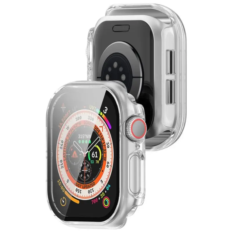 Premium Tempered Glass Apple Watch Screen Protector with PC Bumper Cover