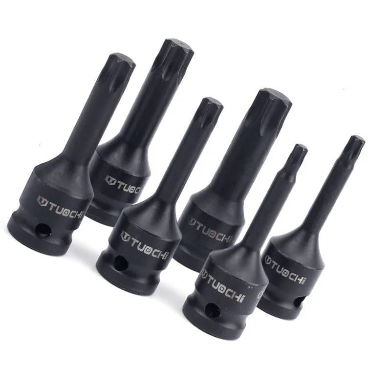 1pcs Torx Impact Socket Bits 1/2 Inch Drive Socket Adapter Screwdriver Bits T20 T25 T27 T30 T35 T40 T45 T50 T55 T60 T70 T80 T100 3