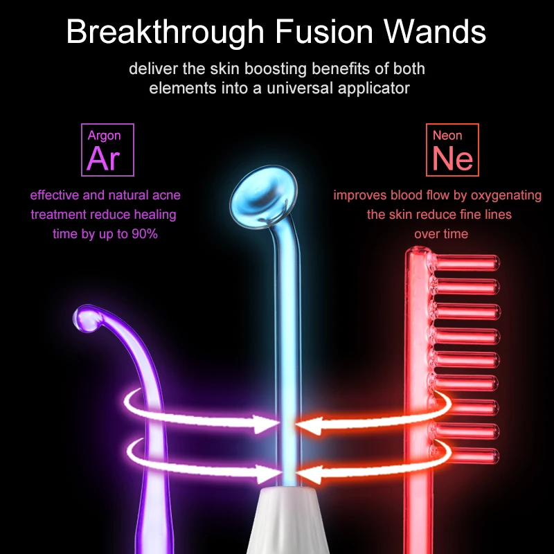 High Frequency Facial Machine Electrotherapy Wand Glass Neon + Argon Wands Remove wrinkles High Frequency Wand(no handle） 3