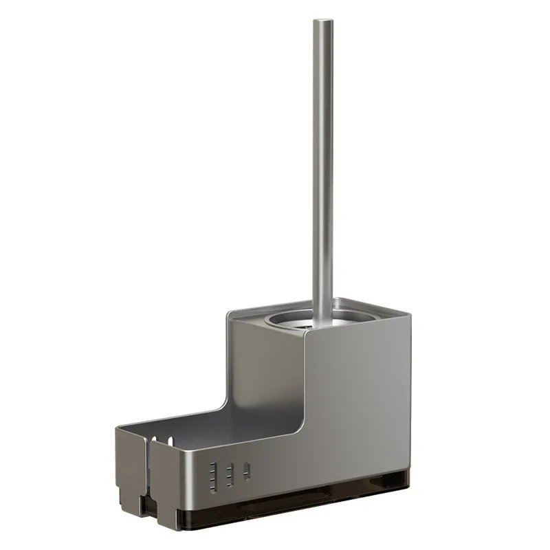 Toilet brush storage rack no punching no dead corners bottom seat wall mounted household use cleaning toilet brush