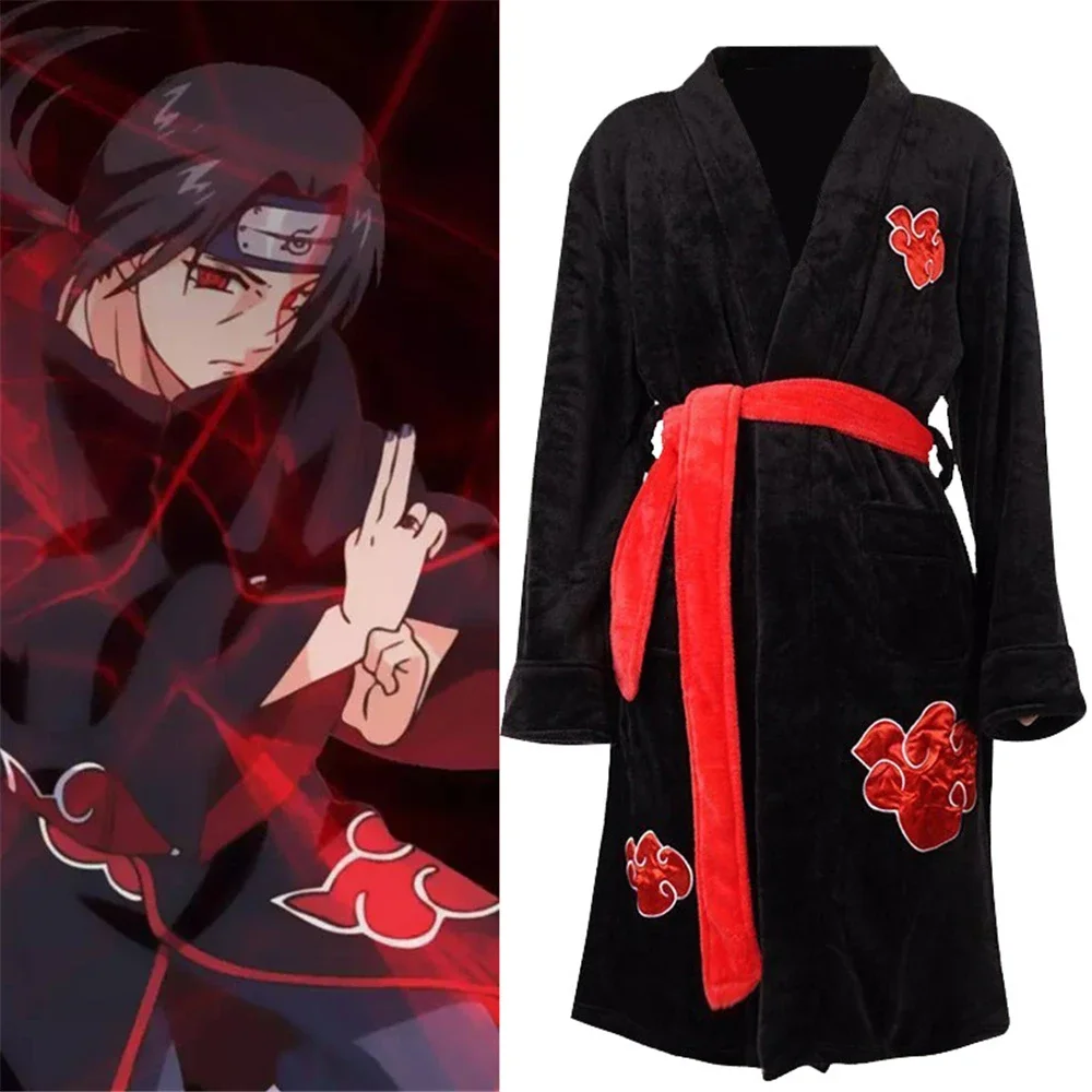 Naruto Akatsuki Uchiha Itachi Cosplay Kostuum Kigurumi Adult Unisex Pyjama Jumpsuit Nachtkleding Onesies Badjas Nachtjapon