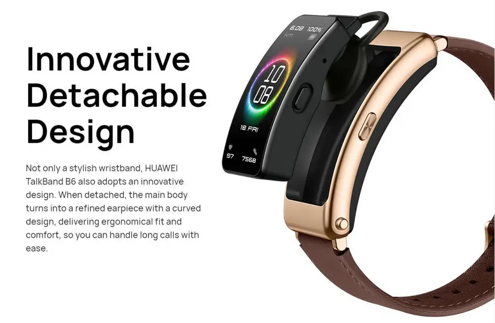 Huawei TalkBand B6 smart bracelet Huawei B6 sports bracelet fitness AMOLED screen detachable Bluetooth headset