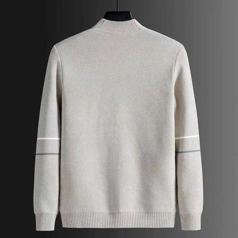 Autumn Winter New Temperament Versatile Fashion Men's Clothing Splice Pockets V-neck Long Sleeve Oversize Solid Color Sweater