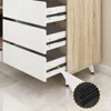 Kitchen Pantry Storage Cabinet, Shelves & Drawers, Modern Sideboard Buffet Cabinet, Wood Kitchen Cupboard with Hutch and Hooks 4