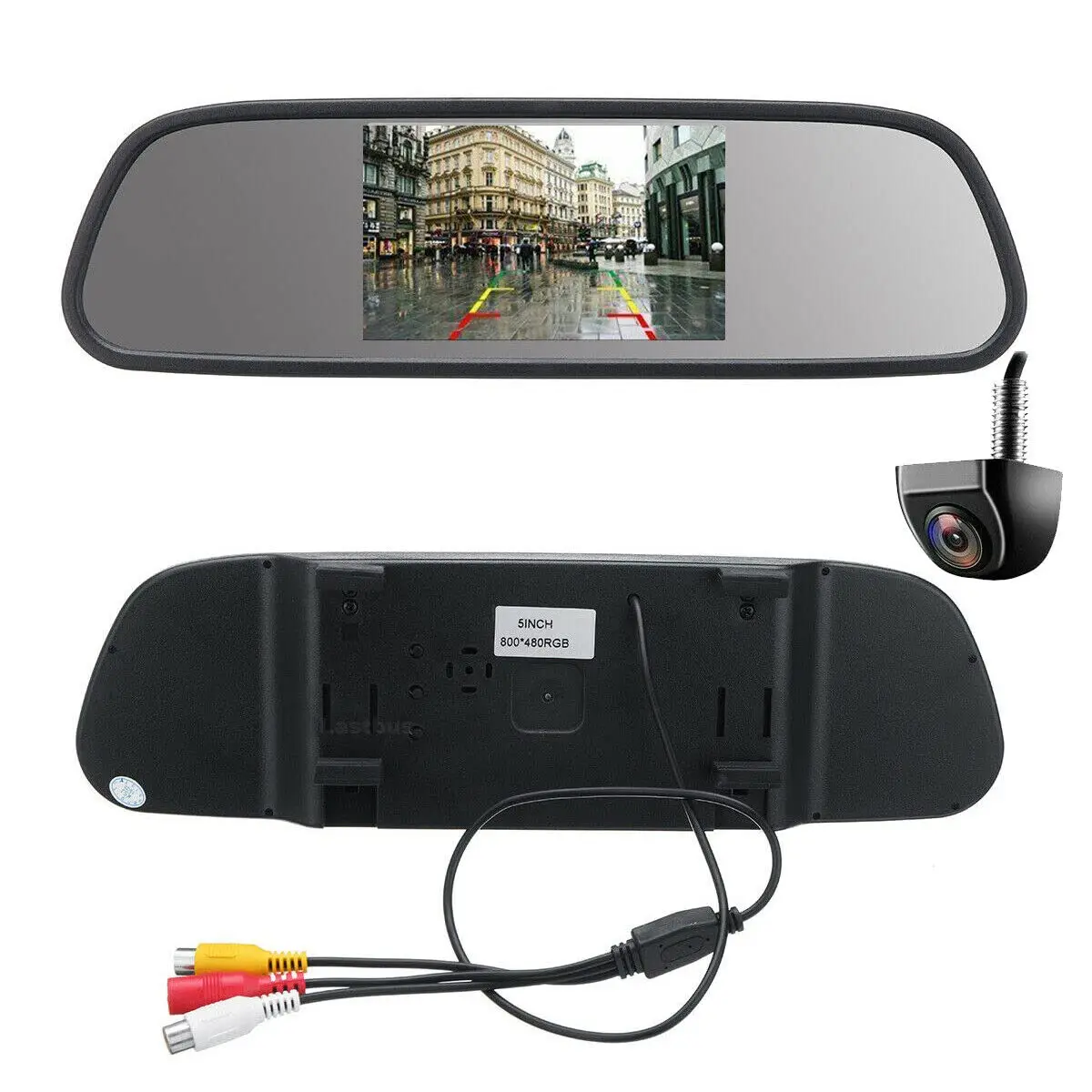 Bileeko 5" Mirror Monitor Backup Camera Kit Car Dashcam Vehicle Rearview Camera for Car Vehicle SUV RV Pickup Van Truck