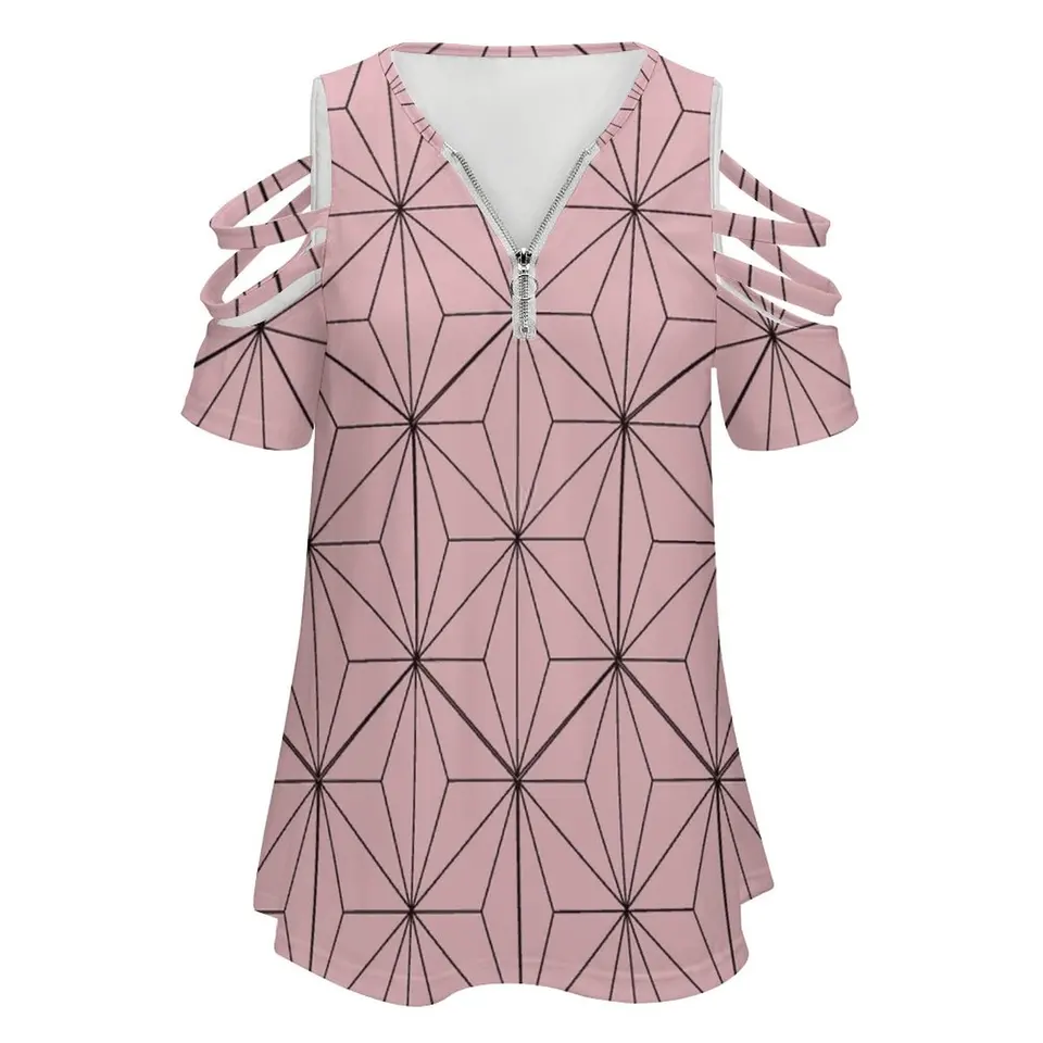 女性用半袖ジップトップ,鬼滅の刃,鬼滅の刃,タンジロ,トミオカ 女性用半袖ジップトップ,鬼滅の刃,鬼滅の刃,タンジロ,トミオカ