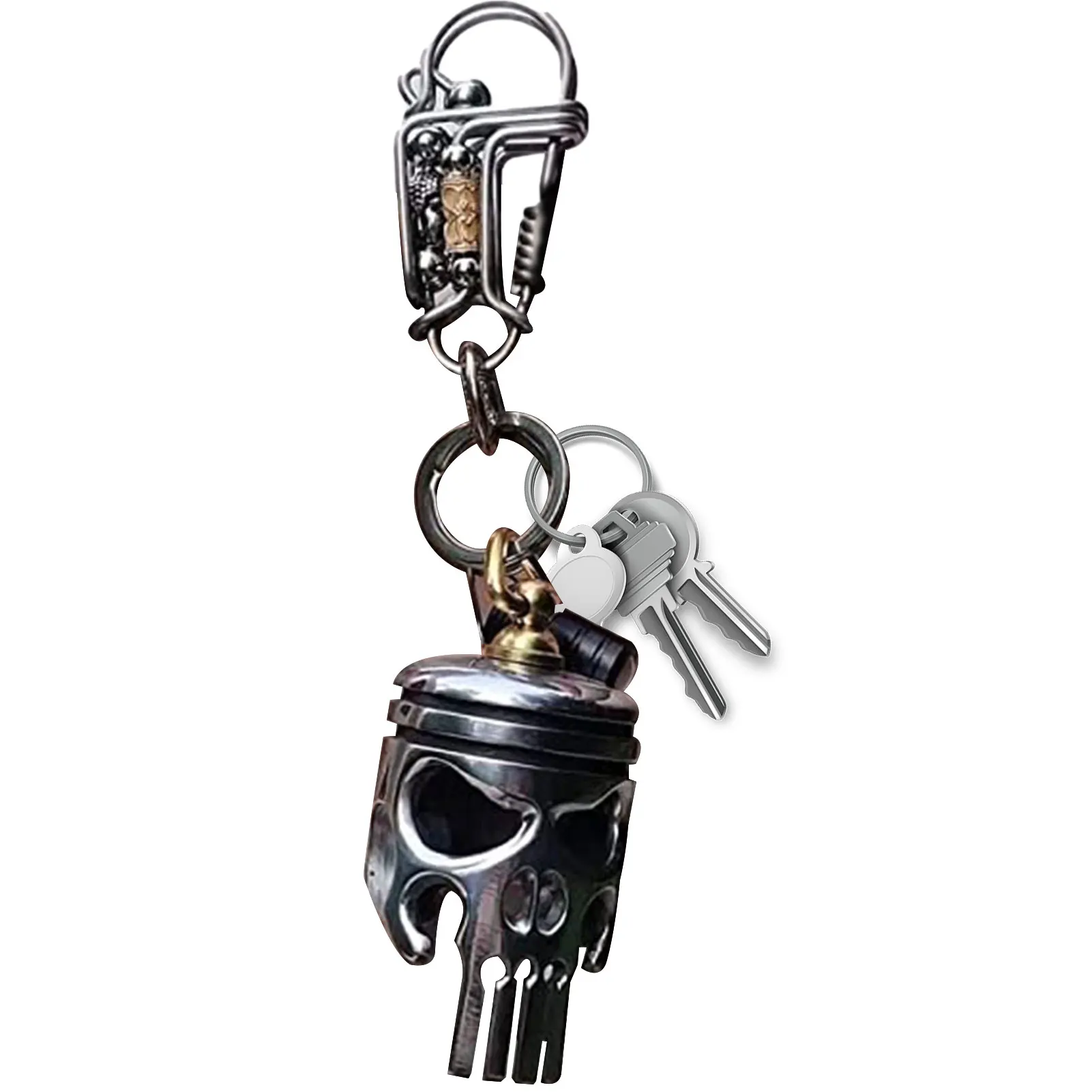 Schädel Schlüsselanhänger Kolben Kunst Keychain Legierung Skelett Schlüssel  Kette Schlüsselring Mit Taschenlampe Und Flasche Opener Mini Anhänger Auto  Innen - AliExpress