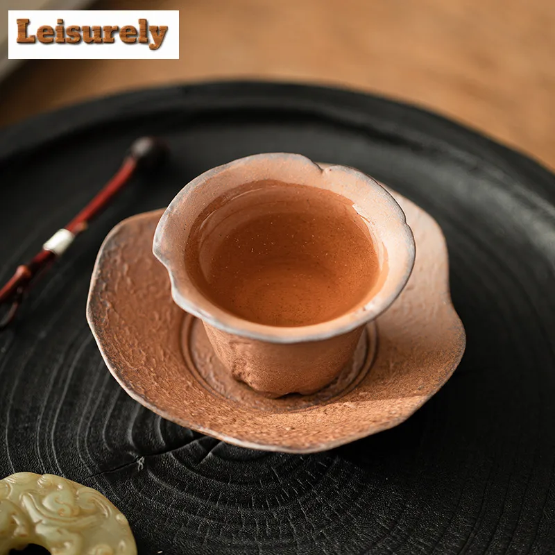 2pc/lot Old Rock Mud Coarse Pottery Coasters Non-slip Coasters For Coffee Cups Saucer Anti-scald Placemats Teacup Base Tableware