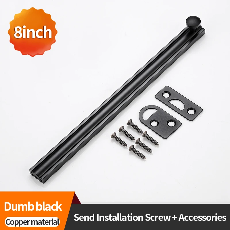 All-Copper Bolts Latch Surface Mounted Door Lock 2/3/4/6/8inch Strong For Home Hardware Gate Safety Sliding Locks Door Bolt Door Latch Door Lock Cylinder Baby Safety Lock Lock Padlock