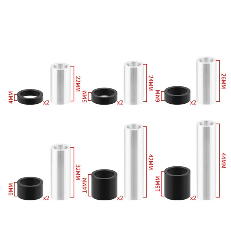 알루미늄 합금 MTB 리어 쇼크 부싱 OD 12mm ID 8mm 산악 자전거 충격 흡수 장치 부품 MTB 로드 자전거