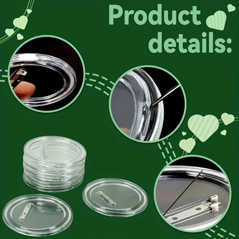 Acrylic button pins for custom badges and photo walls - DIY party items place cards and name tags 5