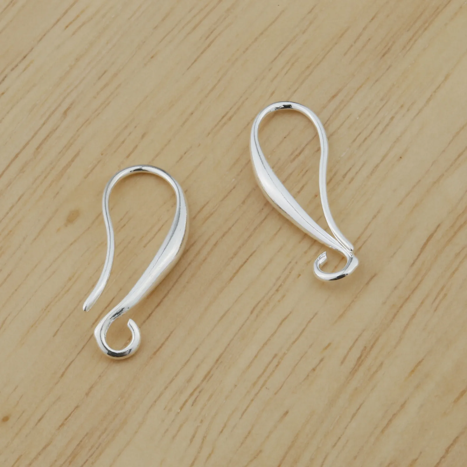 925 Silver Smooth Women Fashion Copper Earrings Hooks Wire Crystal