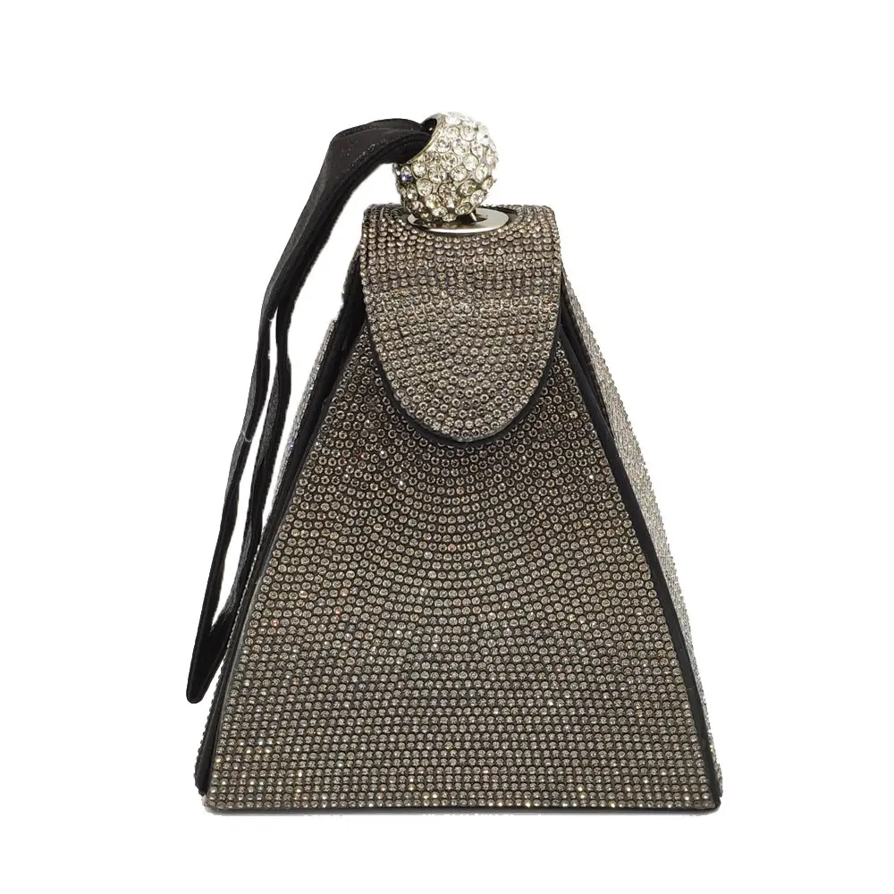 Bolso Pequeño Elegante Boutique De FGG Bolso Mano Cristal Mujer - Mini Amarillo Diamantes Imitación Noche Bolso Cristal