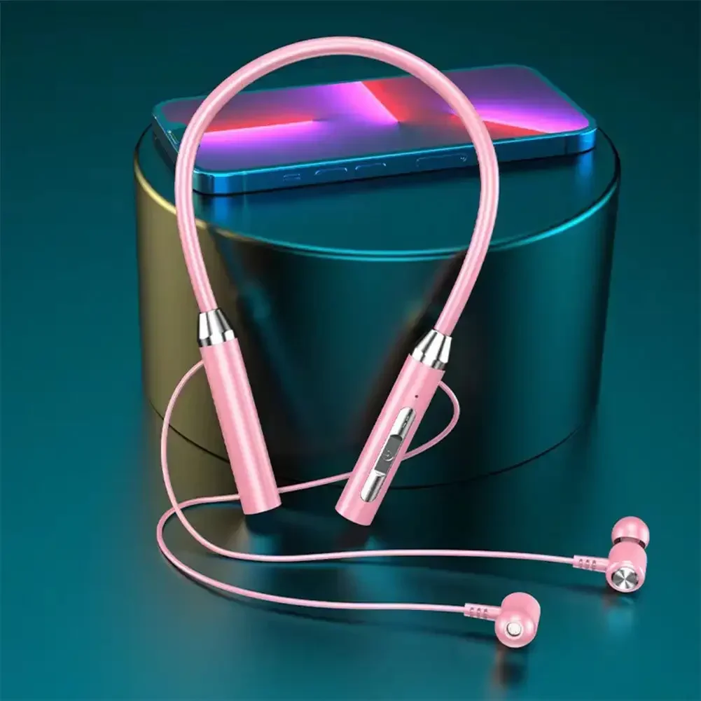 Bluetooth 5.0 Wireless Headphones Neckband Earphones Silicone Hifi 9D Stereo Sports Headset Halter Waterproof Magnetic Earbuds 3