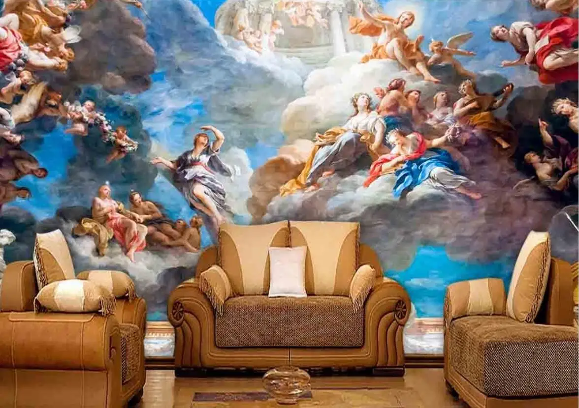 Lâmpada do teto, Grande Piscina de Pintura Europeia, Papel de parede