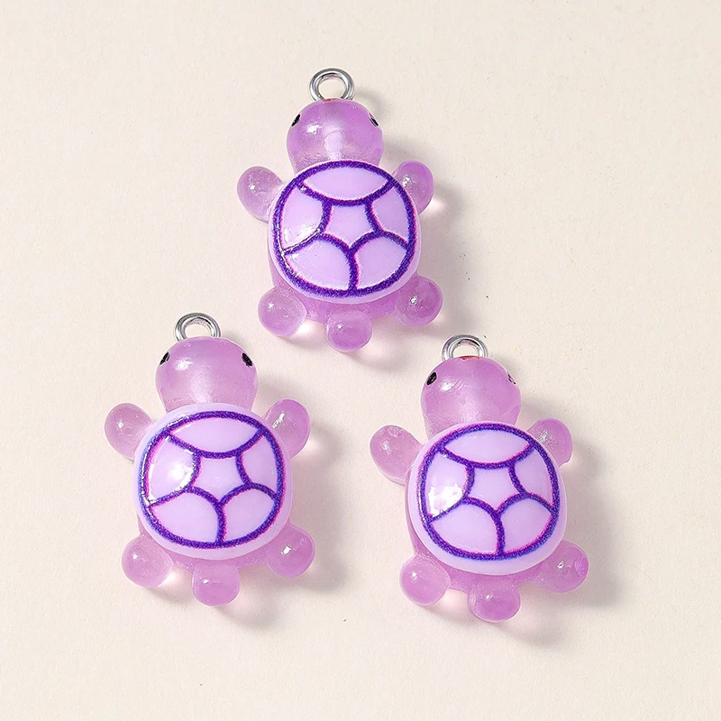 Leslie 5er-Set große Harz-Schildkröten-Anhänger, niedliche Cartoon-Schildkröten-Charms, Meerestier-Schlüsselanhänger, Halsketten-Anhänger, DIY-Schmuckzubehör – Detail 9