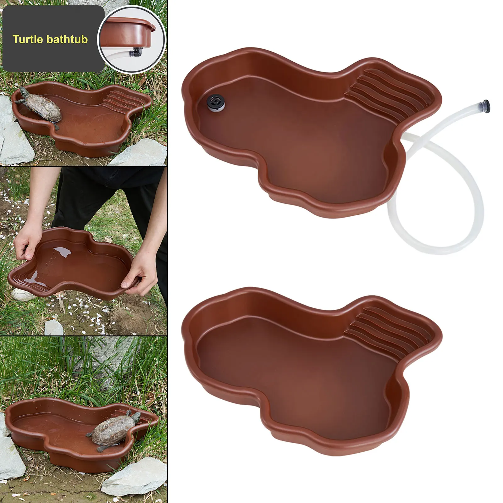 Reptile Bathing Pool Terrarium Bowl Feeding Plate Large Reptile Bowl Tortoise Water Dish for Hamster Bearded Dragon Gecko aquarium tank vivarium box