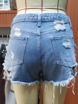 Summer Women Shorts Mini Jeans Lady Sexy Ripped Hot Fetish Denim Pants Lady High Street Party Elastic Denim Shorts 6