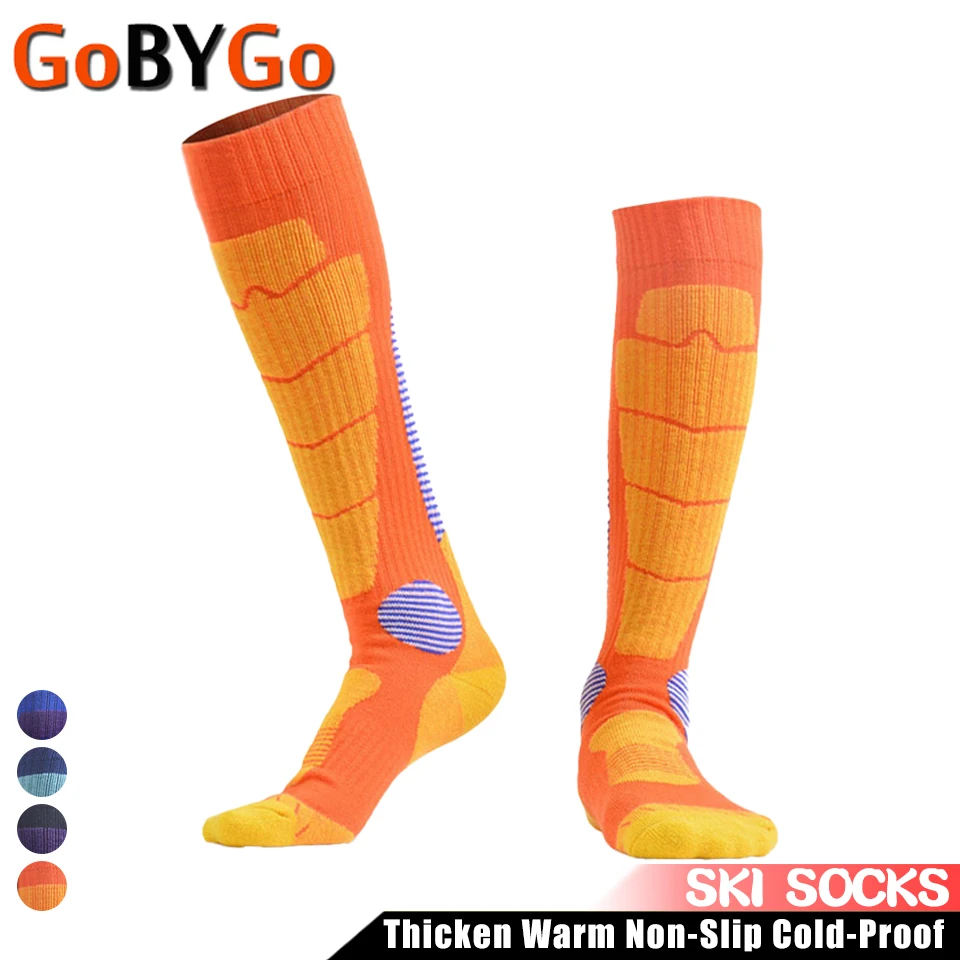 

Winter Ski Socks Unisex Thickened Towel Bottom Warm Skiing Hiking Long Tube Stockings Shock-Absorbing Non-Slip Cold-Proof Socks