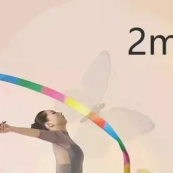Nastro per Ginnastica Artistica con Asta a Lunghezza Regolabile, Giocattolo da Esterno per Bambine, per Danza e Giochi Quotidiani