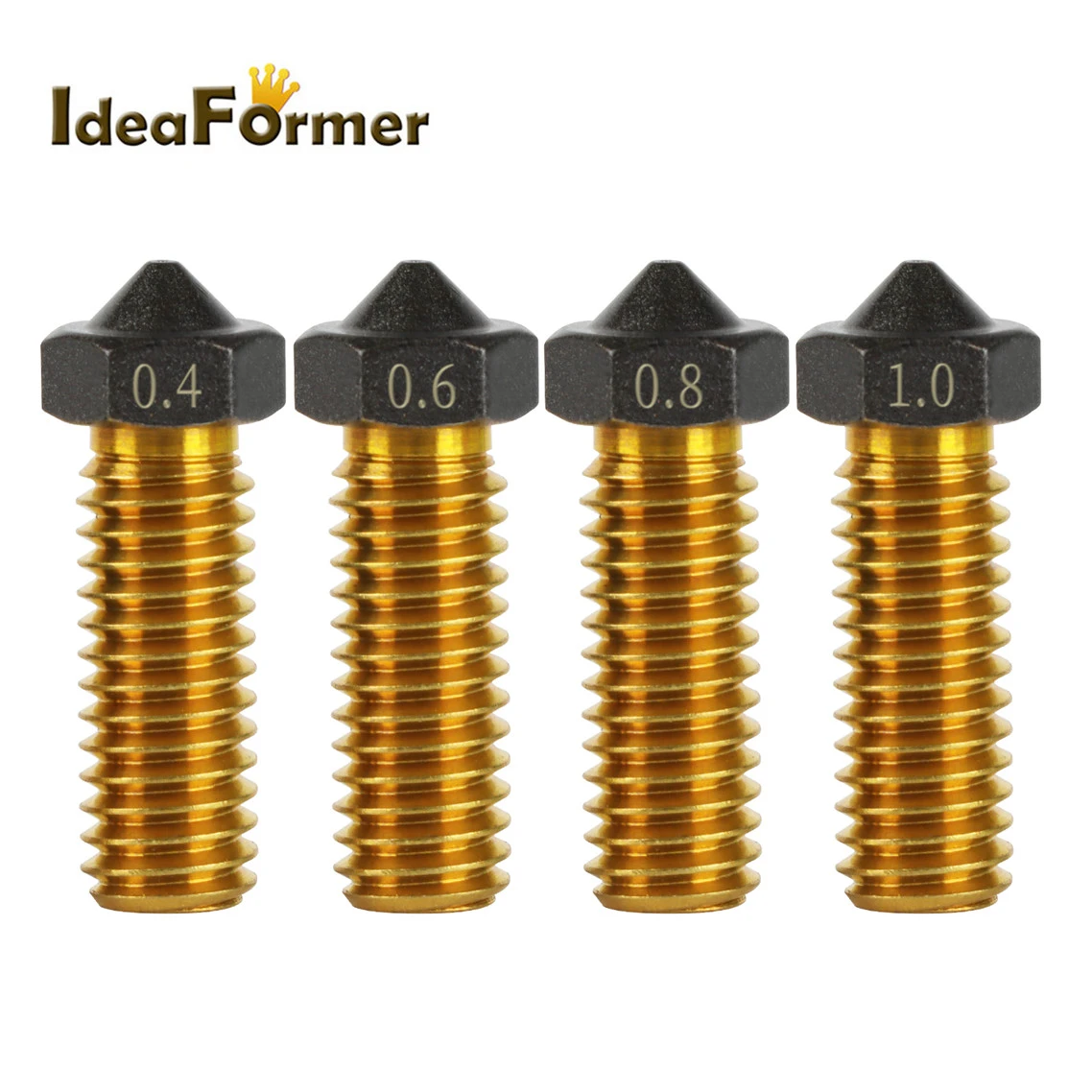 1Pcs Volcano Nozzle Brass PTFE Coated 0.2/0.3/0.4/0.5/0.6/0.8/1.0mm M6