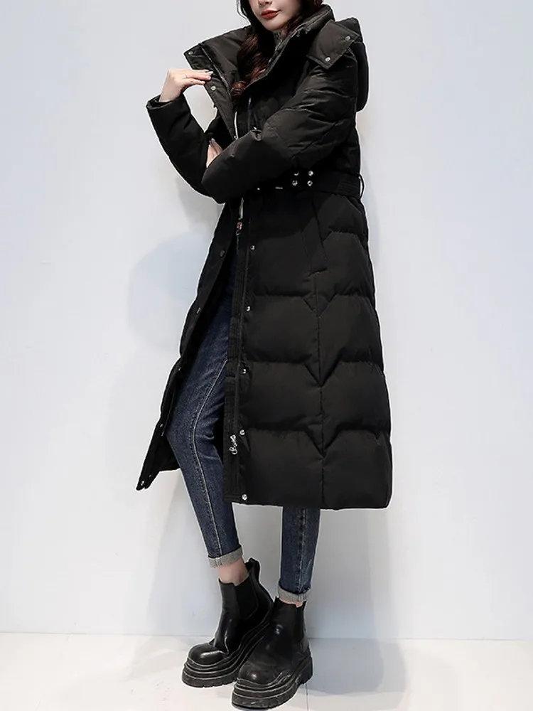 Winter Warm Down Jackets Hooded Thickened Women's White Duck Down Coats