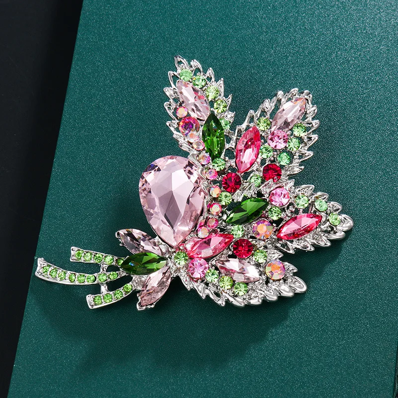 Highgrade Crystal Glass Brooch Fashion Corsage Alloy Pendant Dual