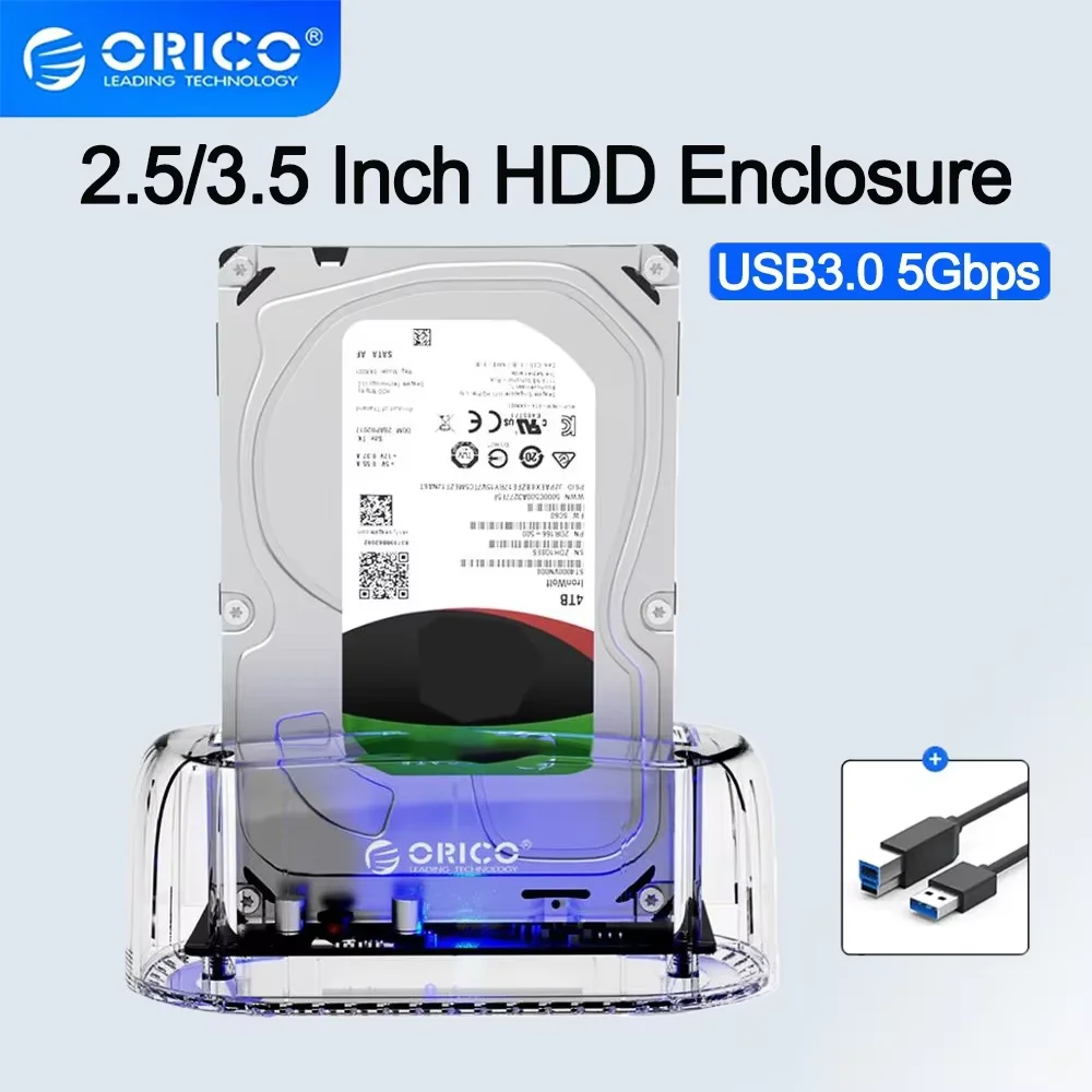 ORICO HDD 케이스 3.5인치 2.5인치 외장 하드 드라이브 케이스 SATA-USB 3.0 하드 드라이브 도킹 스테이션 (2.5/3.5인치 SSD 디스크 HDD 박스용)