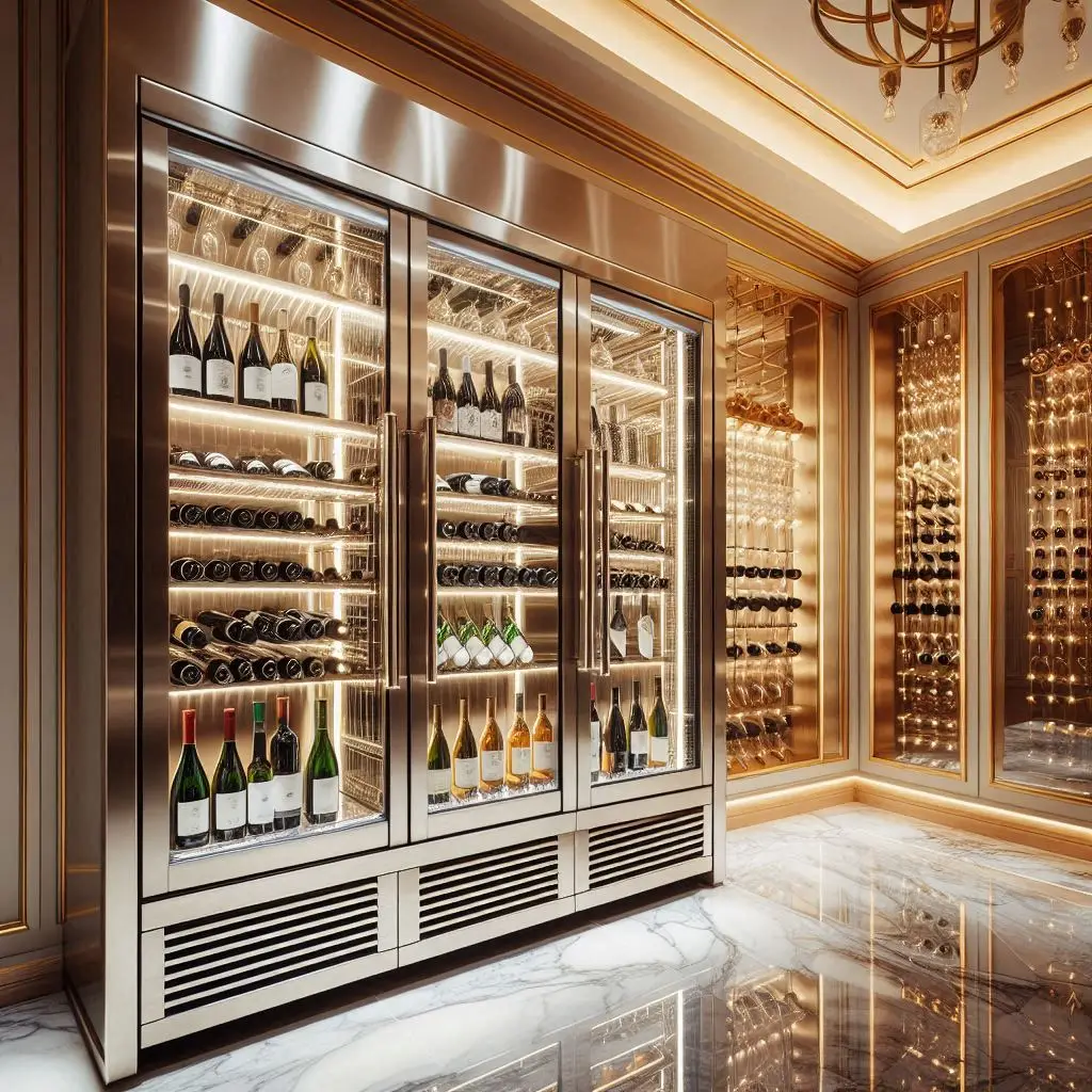 Stainless Steel Wine Storage Display Electric Wine Bottle Cooler Dual-Zone Chiller