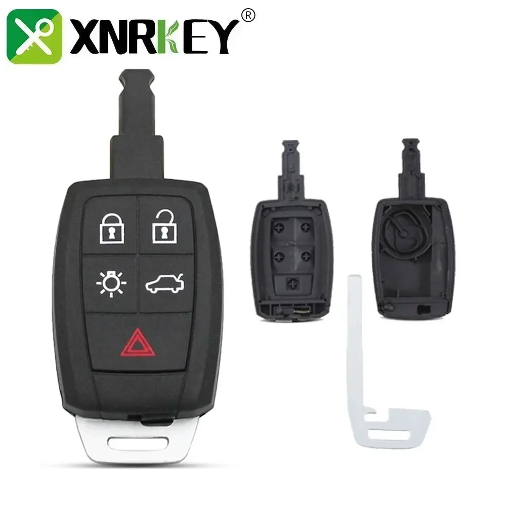 Xnrkey Chiave A Distanza Shell Cover 5 Pulsanti Per Volvo Xc90 C70 S60 D5 V50 S40 C30 2008 - 2011 After Accessori Fob Case Con Lama